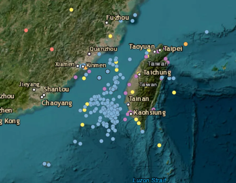 36 Chinese military aircraft and six naval vessels tracked around Taiwan