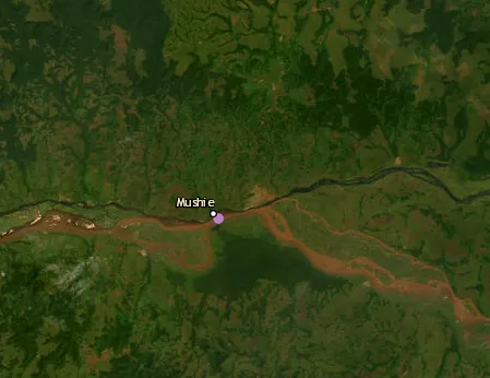 Boat sinks in a Congo River tributary