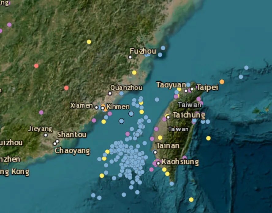 30 Chinese military aircraft and eight naval vessels tracked around Taiwan