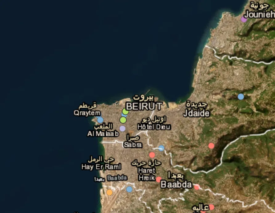 Strikes reported on Beirut