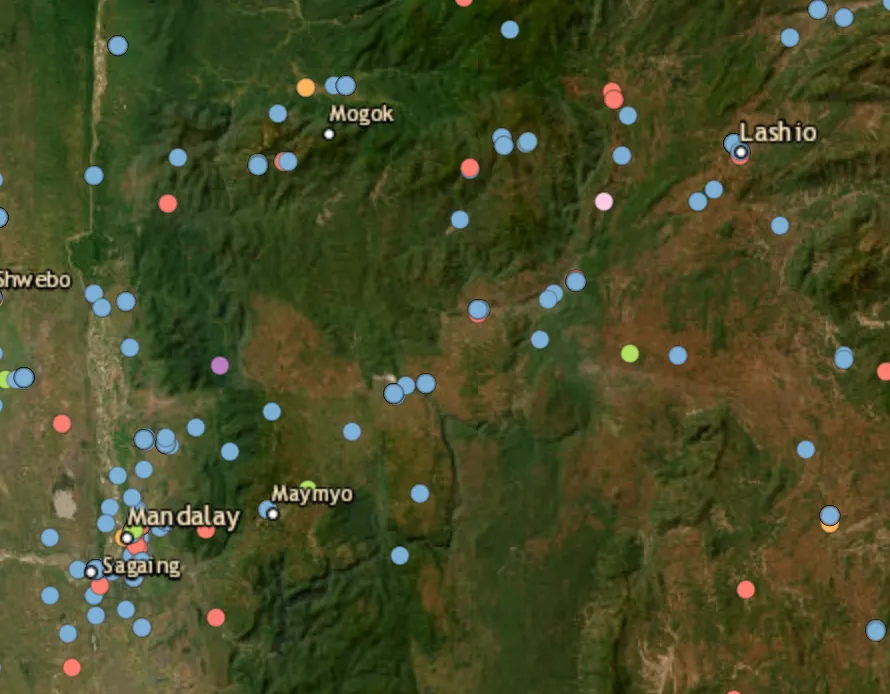 Junta airstrikes target the TNLA-controlled town of Nawnghkio