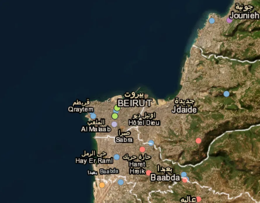 Dozens of Hezbollah sites struck in the Beirut area