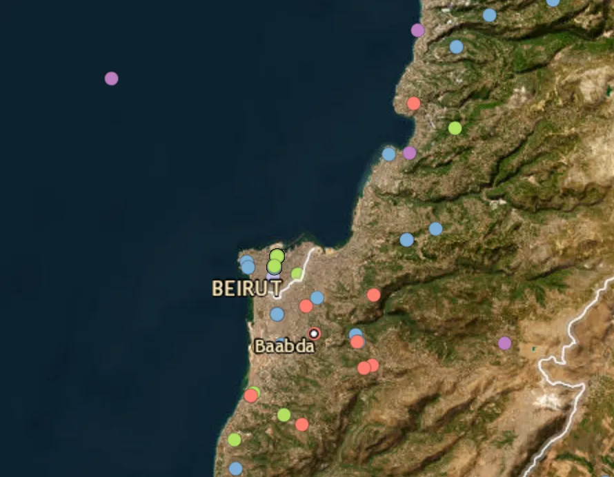 Additional strikes reported in the Beirut area