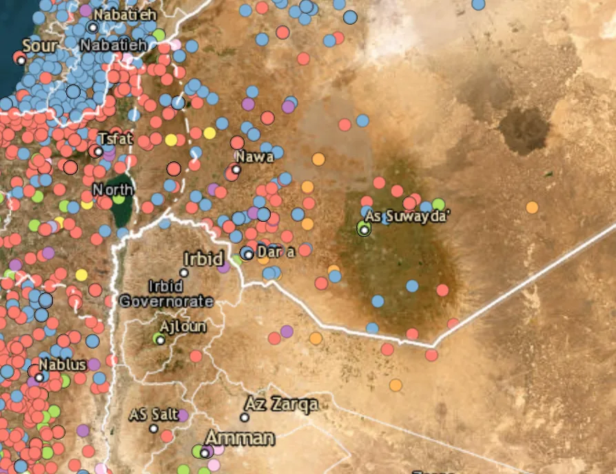 Airstrikes reported on the Syria-Jordan border