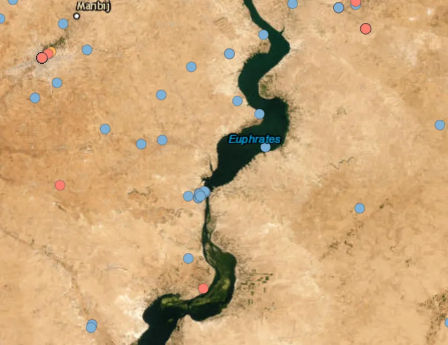 Turkish strikes hit the Manbij area