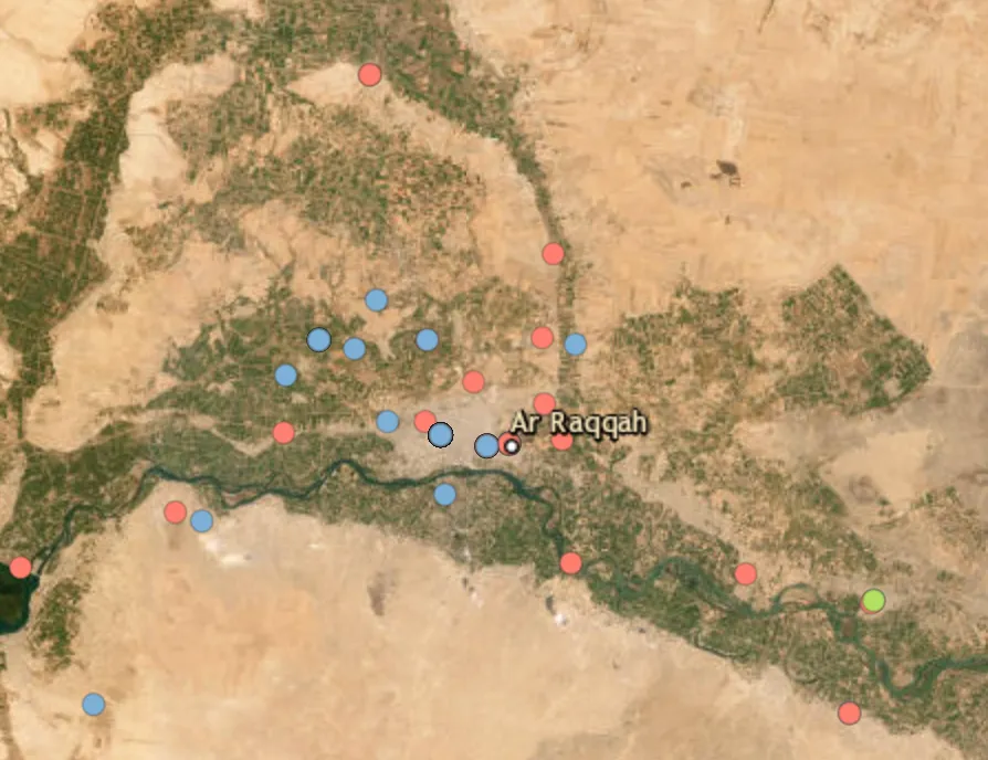 Airstrikes reported in the Al-Raqqah countryside